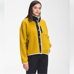 The North Face Cragmont Fleece Jacket Arrowwood Yellow Avtr Navy Woman’s Size L